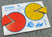 Игра "Дроби" (2 круга - 5,7 частей) для детей от 1,5-2 лет
